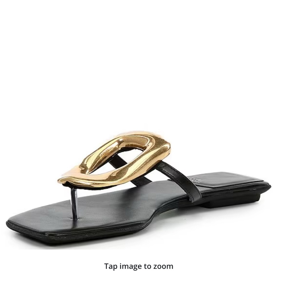 Jeffrey Campbell Black Sandal with Gold Accents